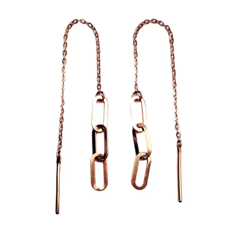 Paperclip Links Chain Earrings