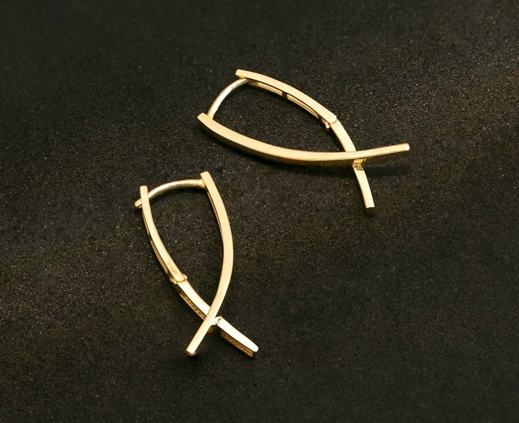 Cross Arch Hoop Earrings