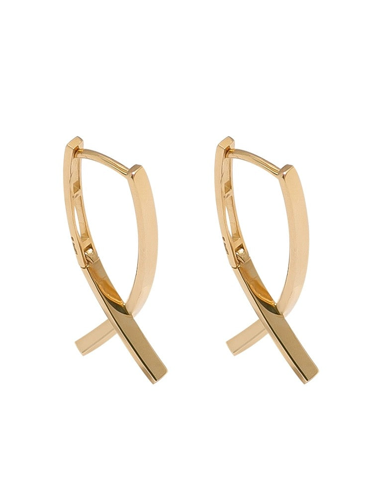 Cross Arch Hoop Earrings