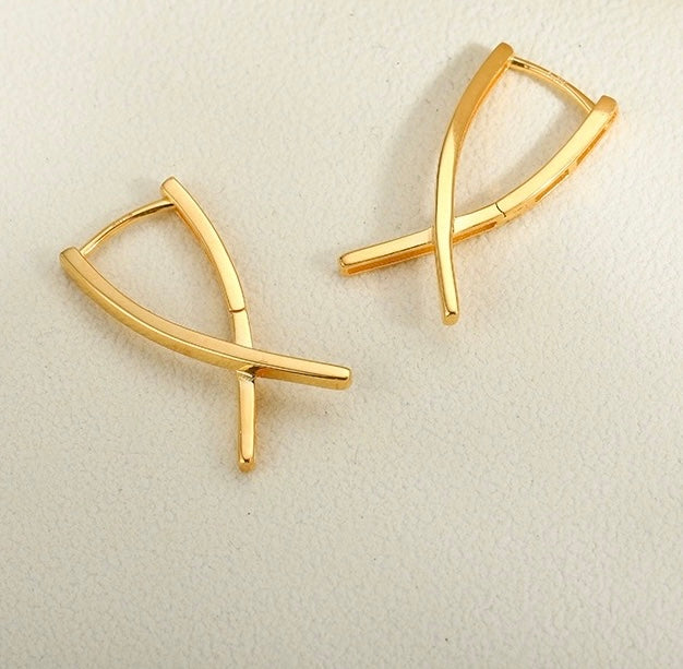 Cross Arch Hoop Earrings