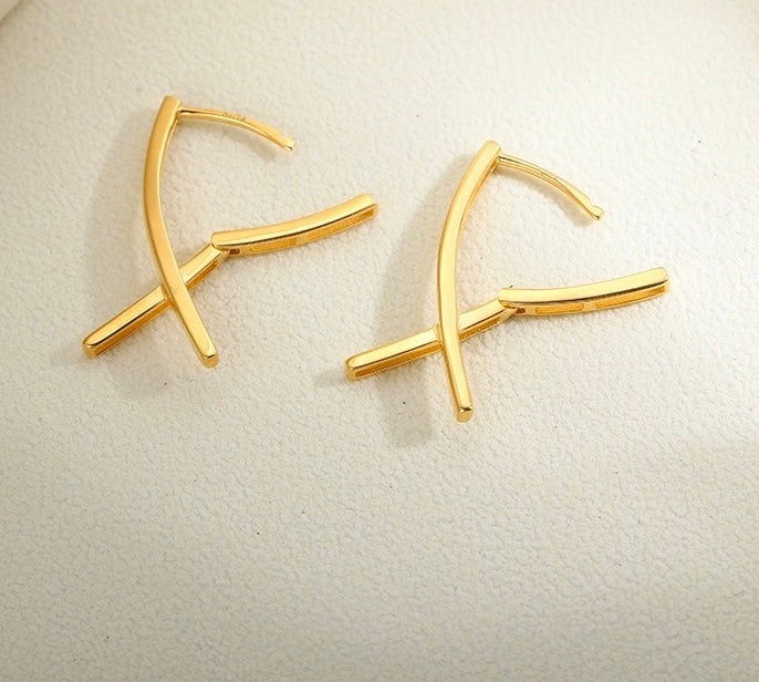 Cross Arch Hoop Earrings