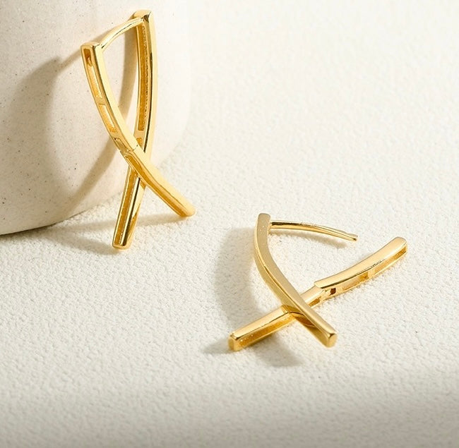 Cross Arch Hoop Earrings