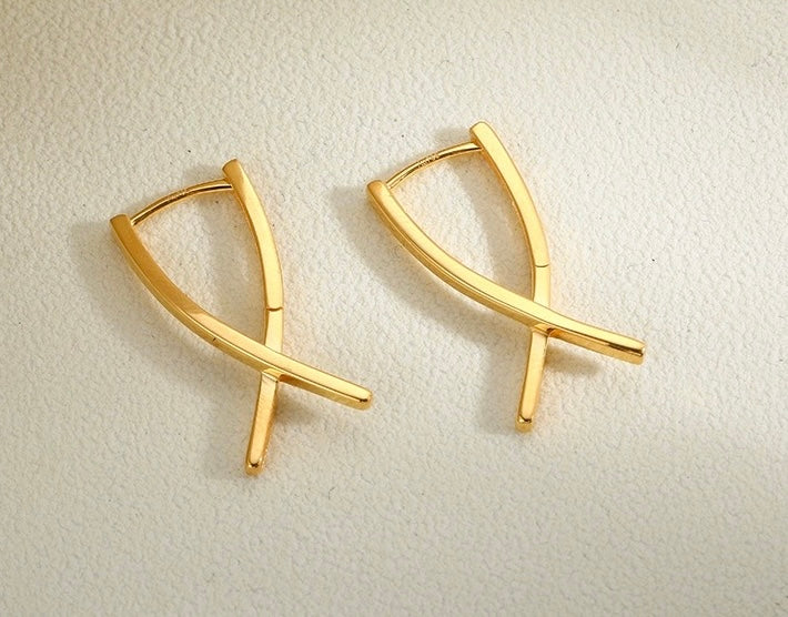 Cross Arch Hoop Earrings