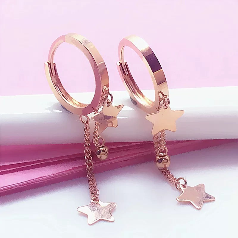 Tassel Stars Huggie Hoops