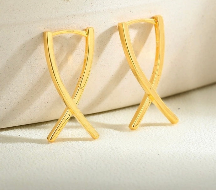 Cross Arch Hoop Earrings