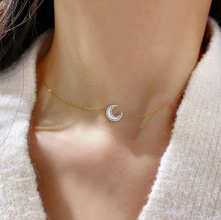 Moonlight Crescent Necklace