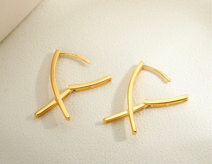 Cross Arch Hoop Earrings