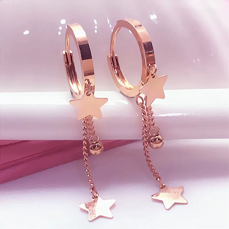 Tassel Stars Huggie Hoops