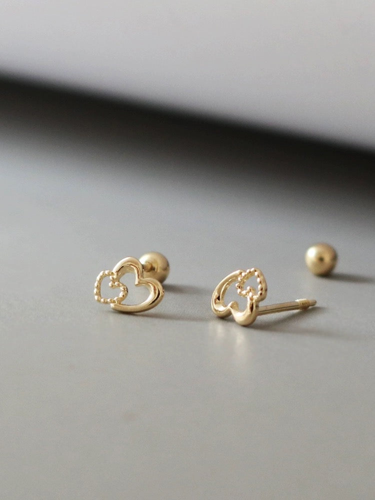 Juvenile Hearts Stud Earrings