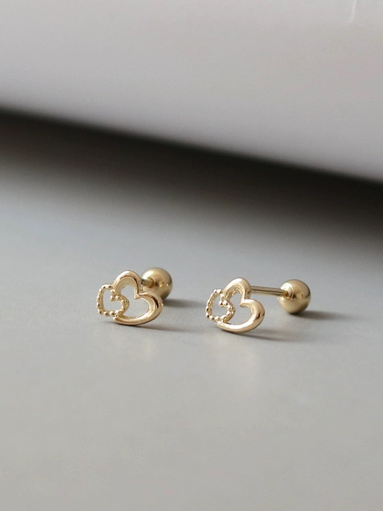 Juvenile Hearts Stud Earrings