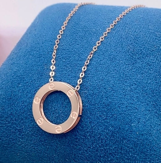 Love Screw Ring Charm Necklace