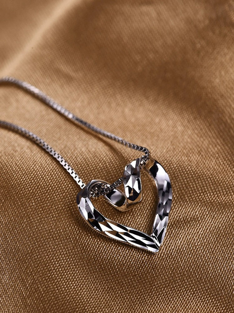 Mirrored Heart Charm Pendant