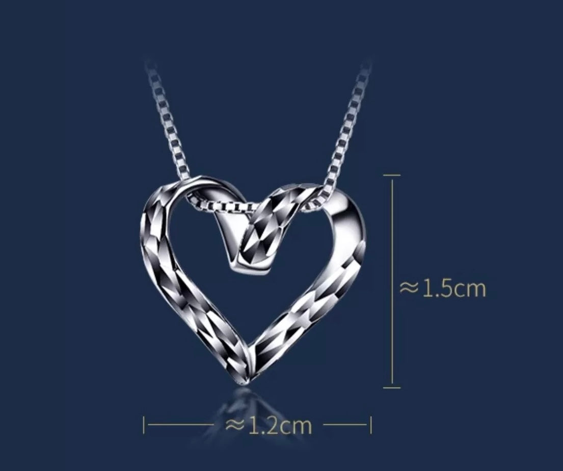 Mirrored Heart Charm Pendant