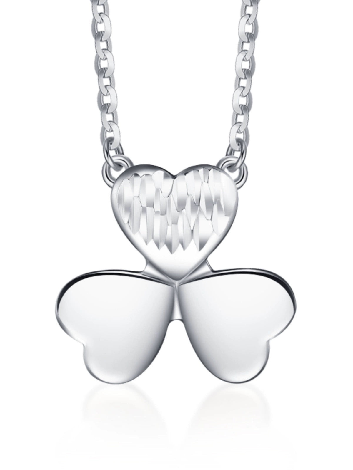 Three Hearts Clover Necklace