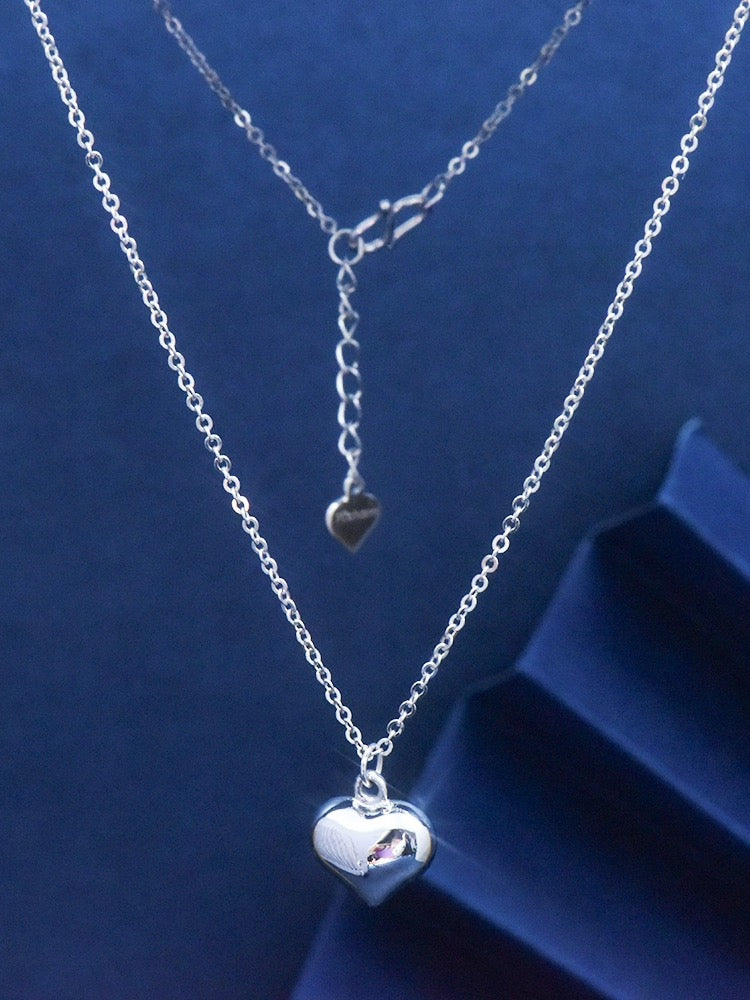 Puff Heart Charm Necklace