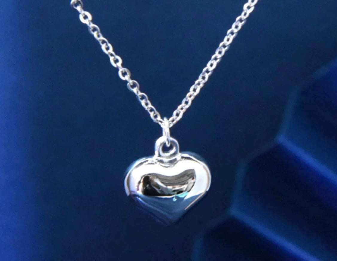 Puff Heart Charm Necklace