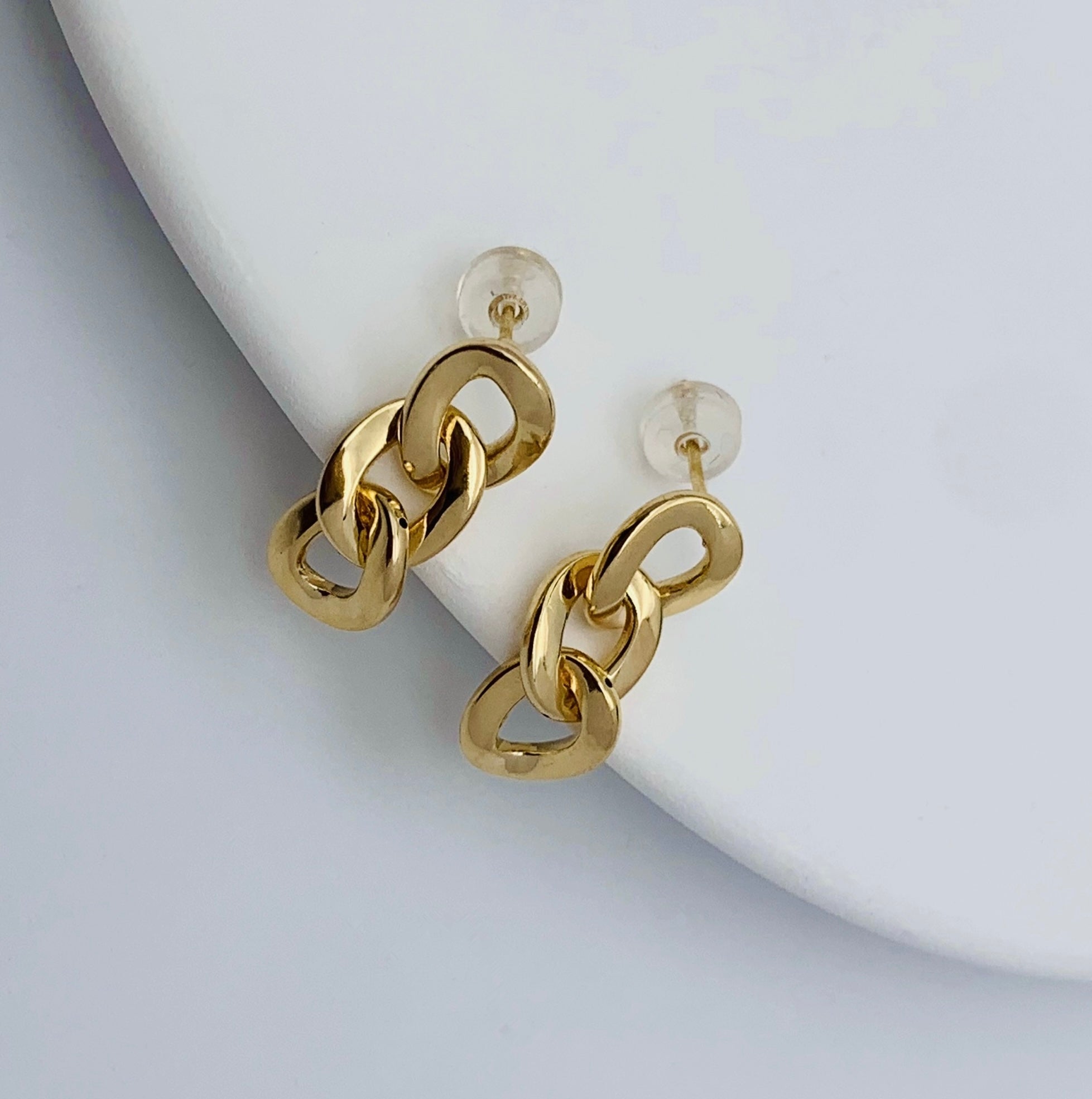 Trio Cuban Links Stud Earrings