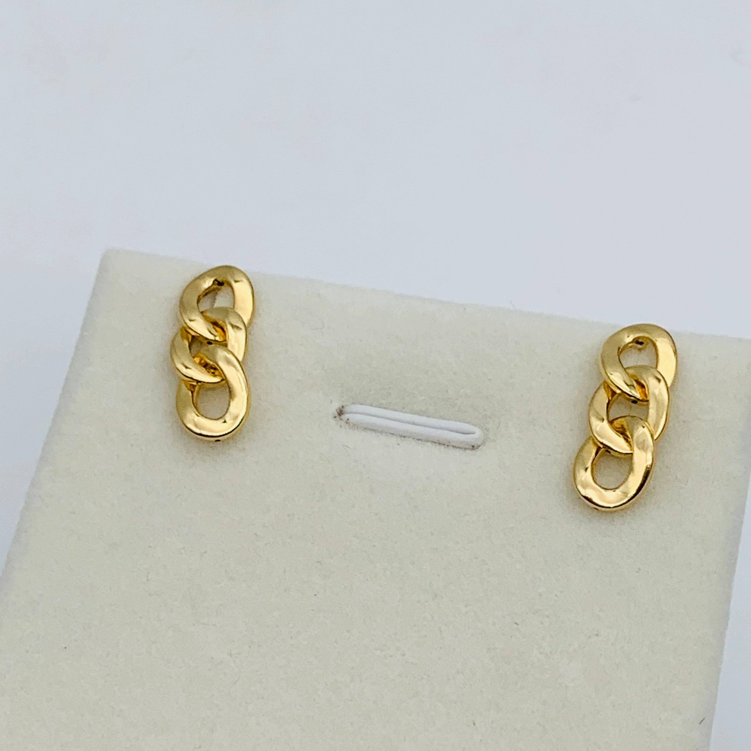 Trio Cuban Links Stud Earrings