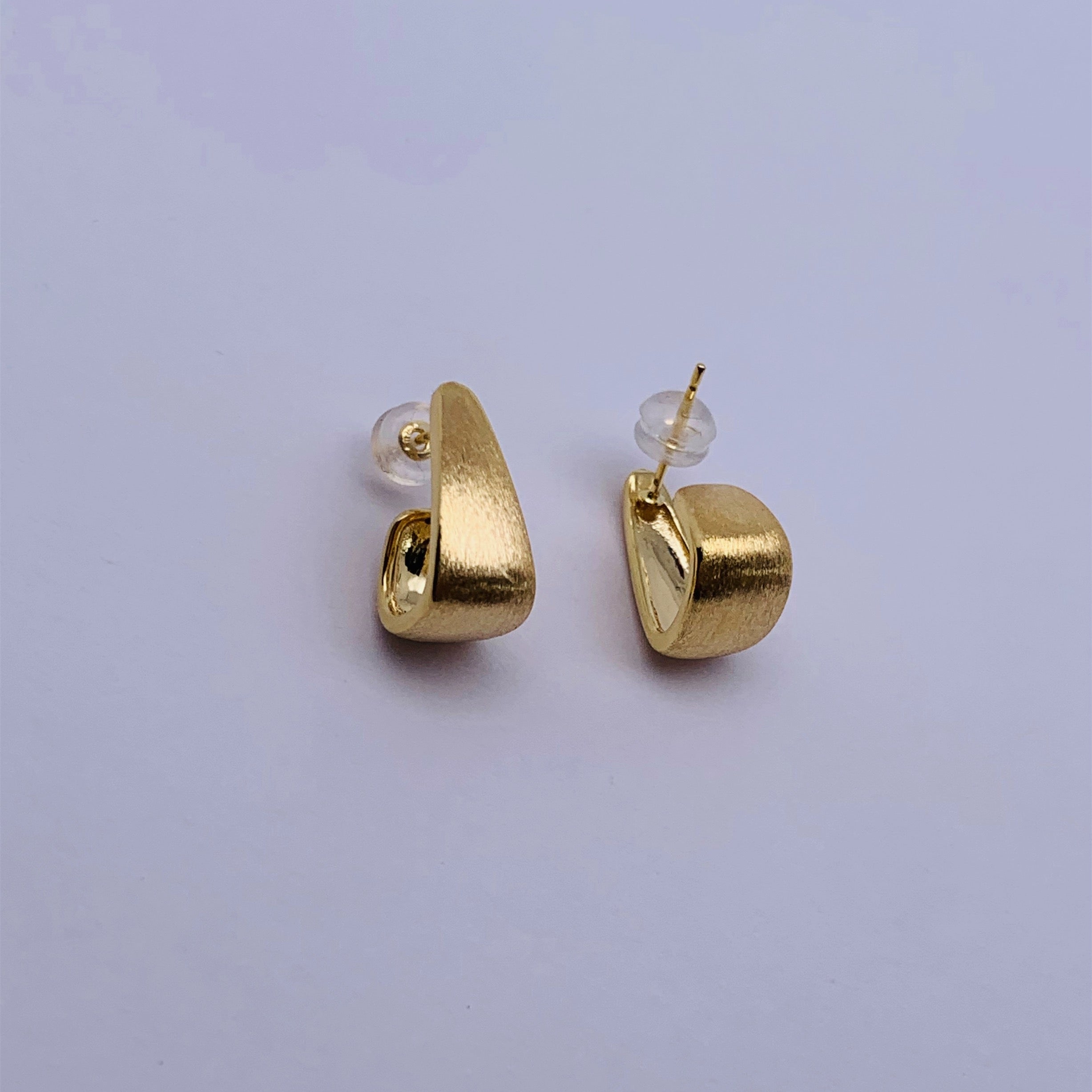 Brushed Hook Cuff Stud Earrings