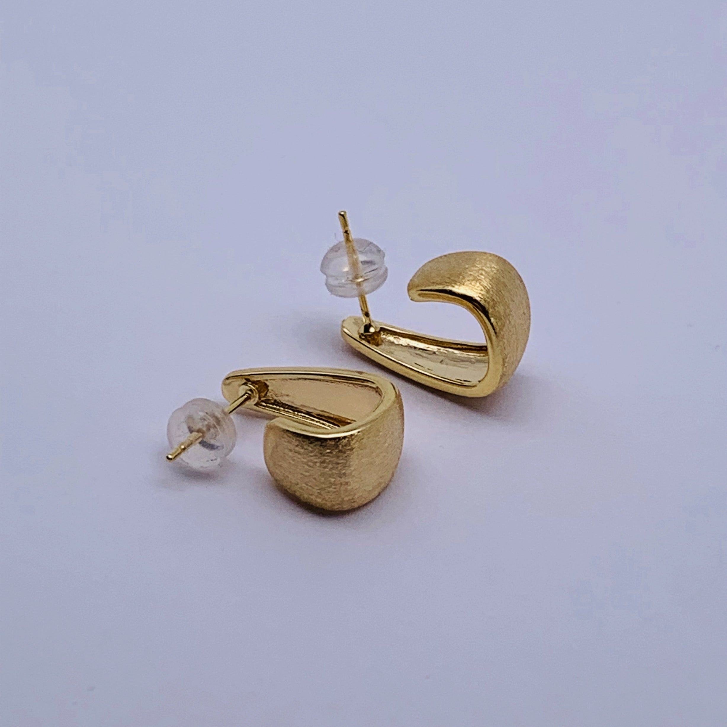 Brushed Hook Cuff Stud Earrings