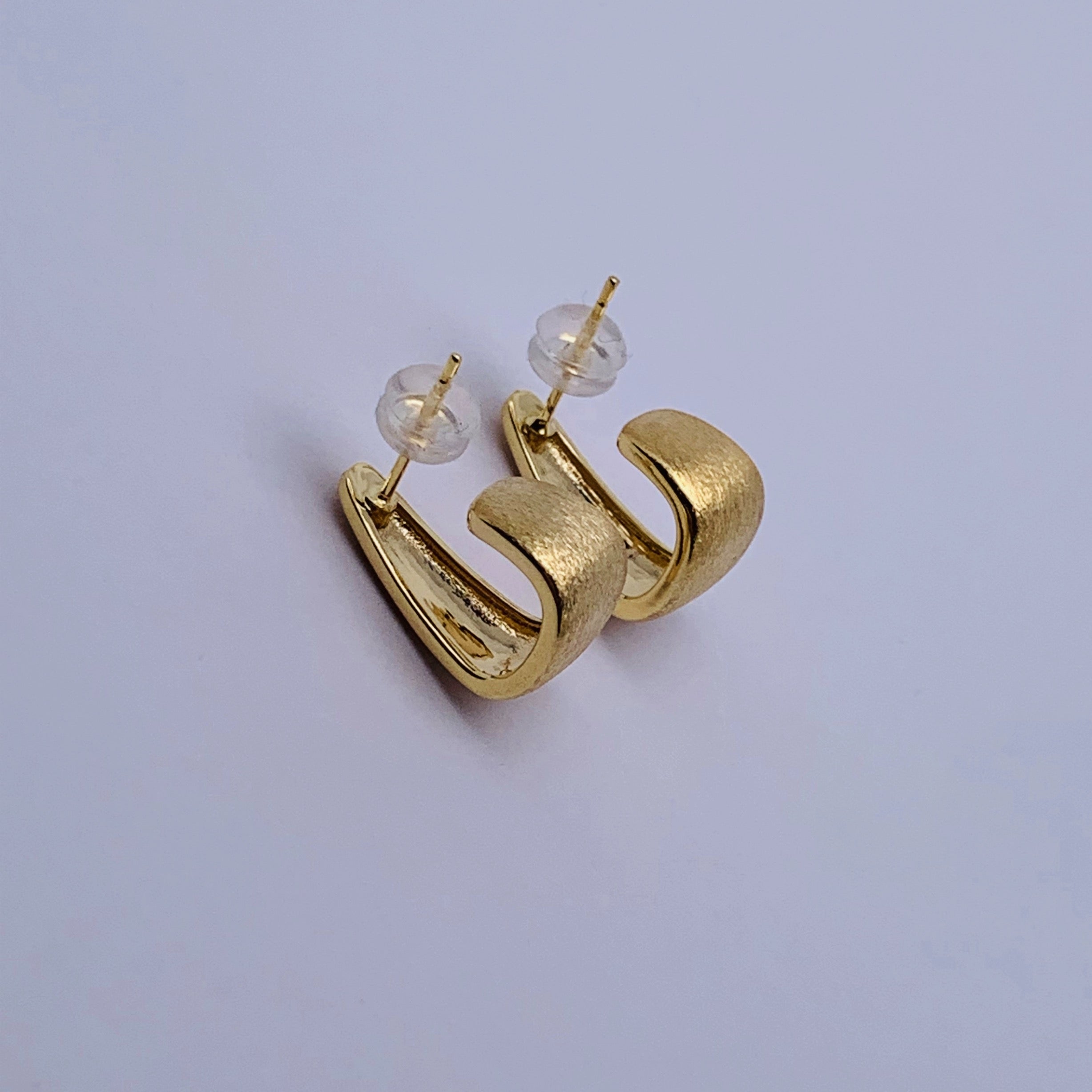 Brushed Hook Cuff Stud Earrings