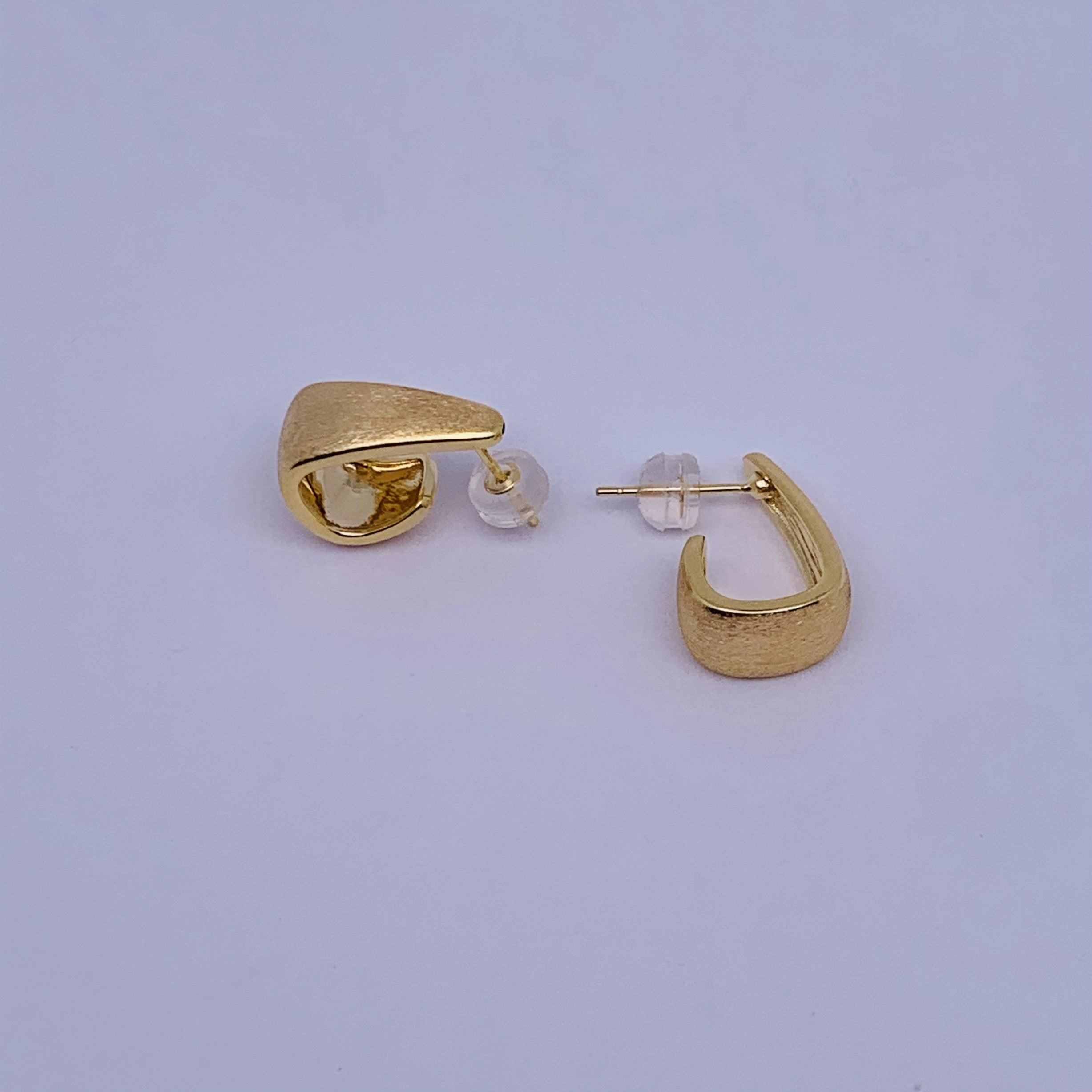 Brushed Hook Cuff Stud Earrings