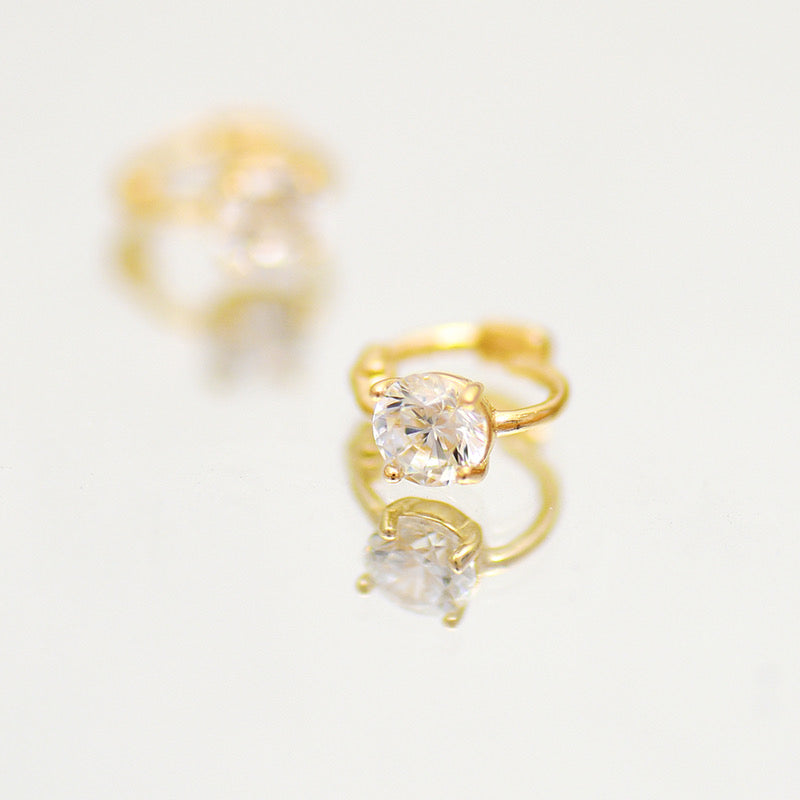 Moissanite Helix Huggie Hoops