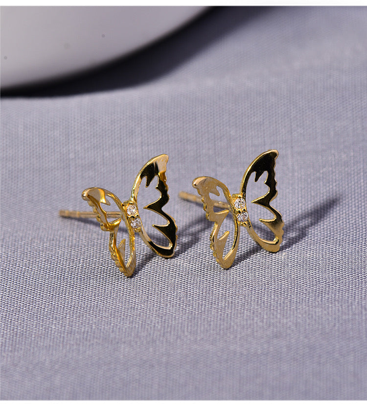 Butterfly Stamp Stud Earrings