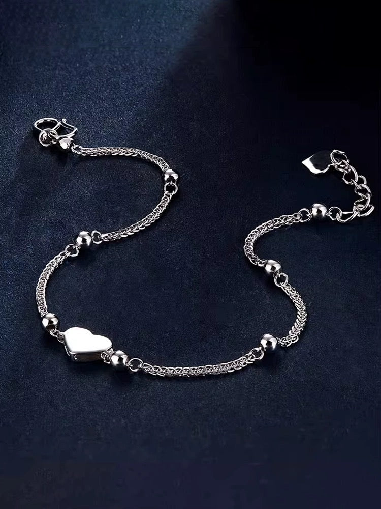 Heart & Beads Chopin Chain Bracelet