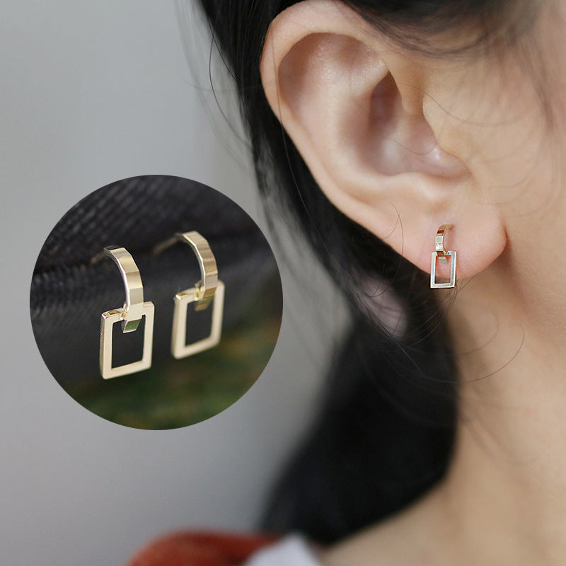 Block Frame Stud Earrings