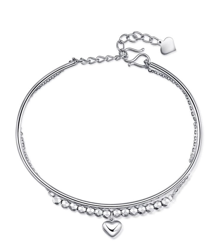 Puff Heart Disco Ball Chain & Bangle Bracelet