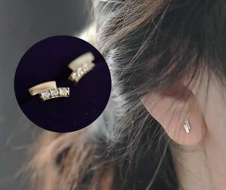 Double Row Crystal Stud Earrings