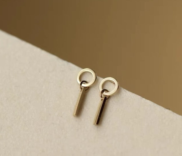 Ring Tag Stud Earrings