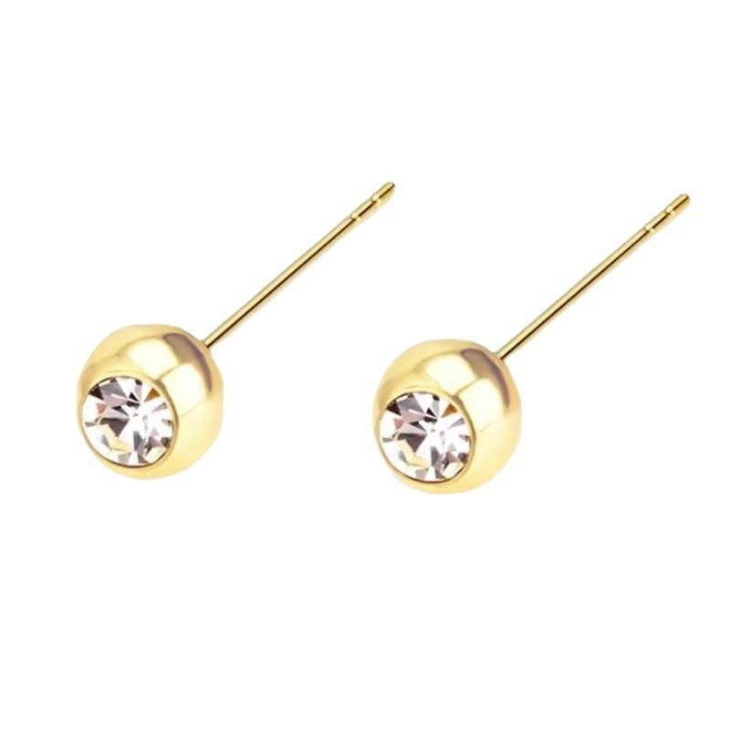 Bezel Eye Dome Stud Earrings