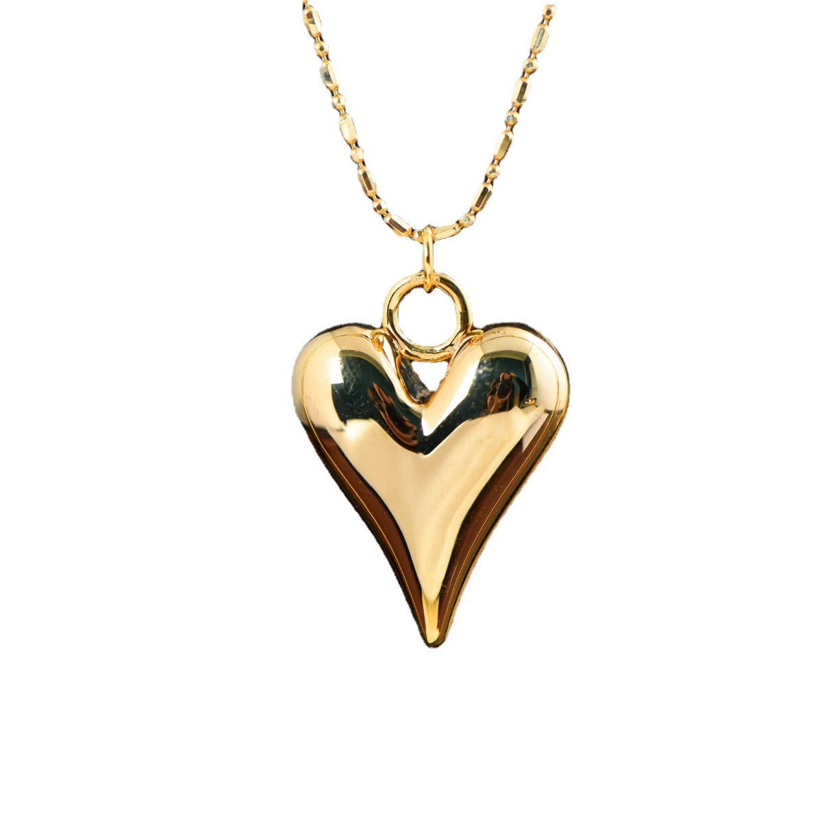 Large Dagger Heart Charm Necklace