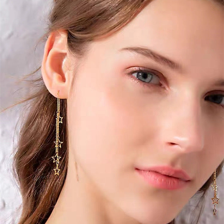 Super Stars Tassel Chain Earrings