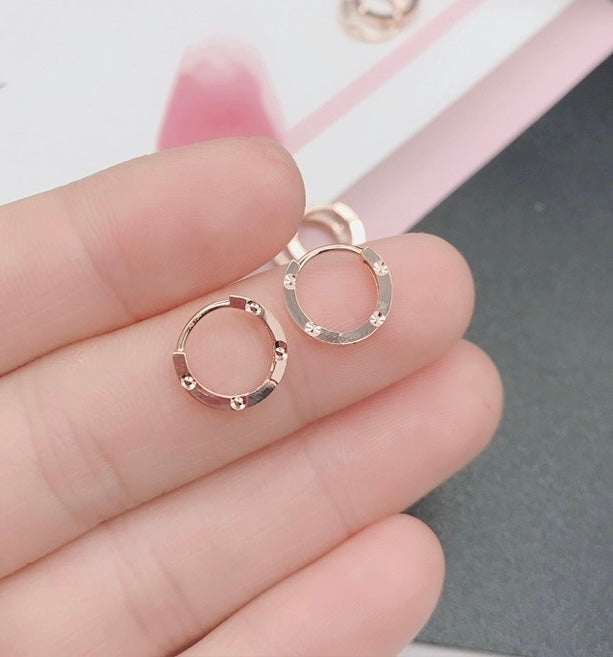 Pin Stamp Huggie Hoops