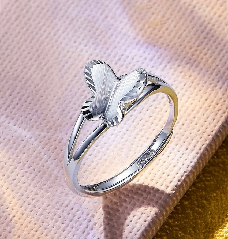 Brushed Butterfly Stackable Ring