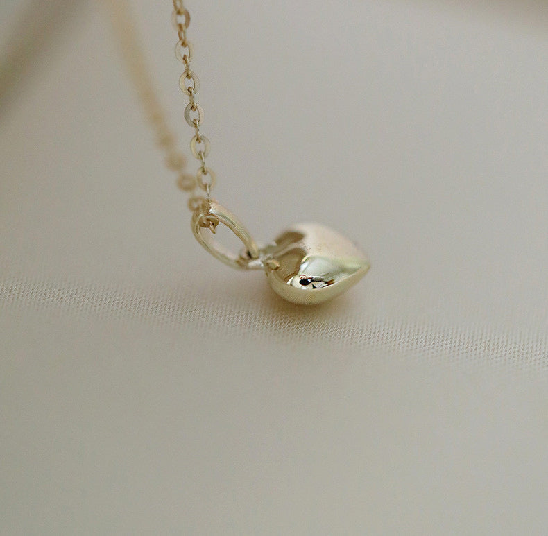 Tiny Spade Heart Charm Necklace