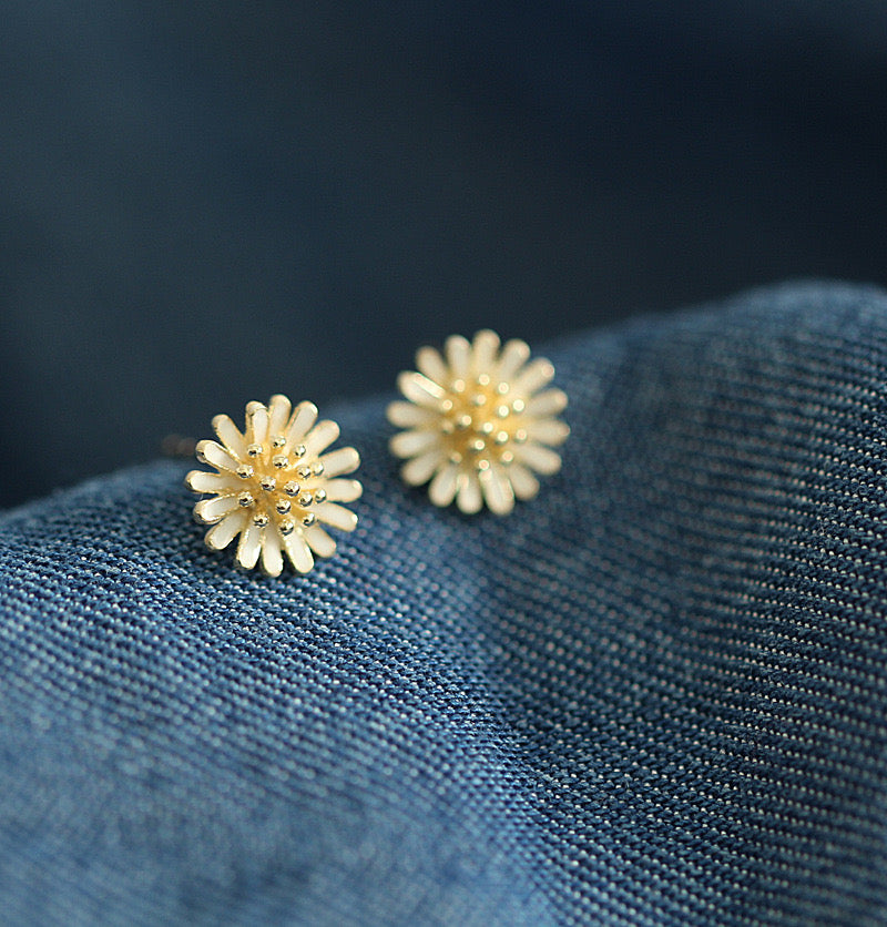 Blooming Sunflower Stud Earrings