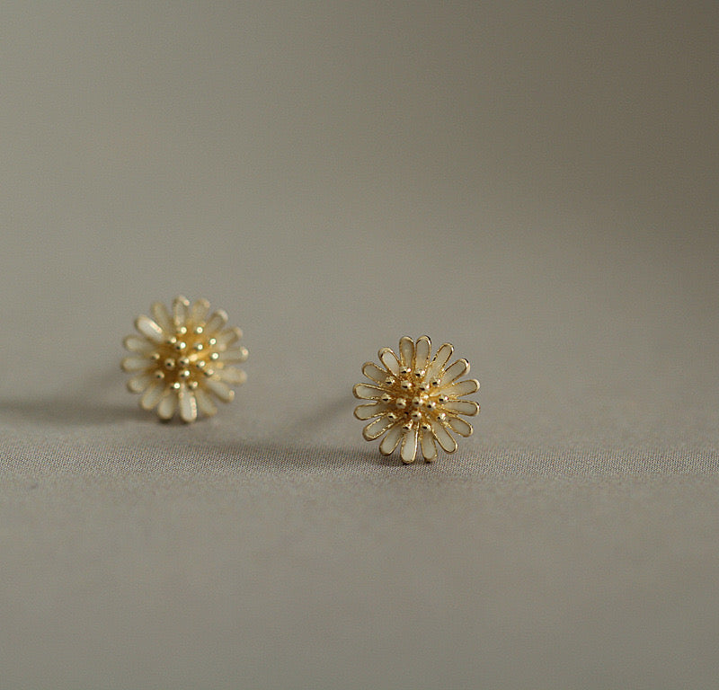 Blooming Sunflower Stud Earrings