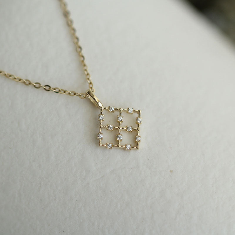 Criss Cross Square Charm Pendant