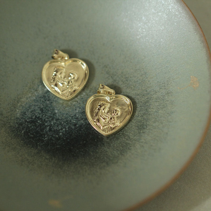 Mother & Child Heart Charm Pendant