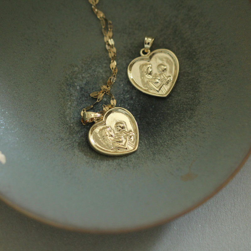 Mother & Child Heart Charm Pendant