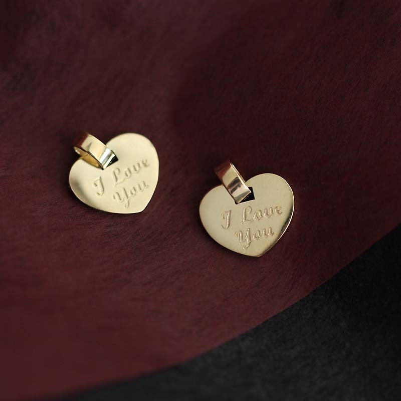 Valentine Heart Plate Charm Pendant