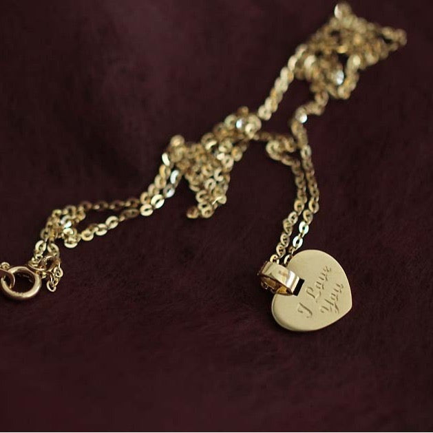 Valentine Heart Plate Charm Necklace