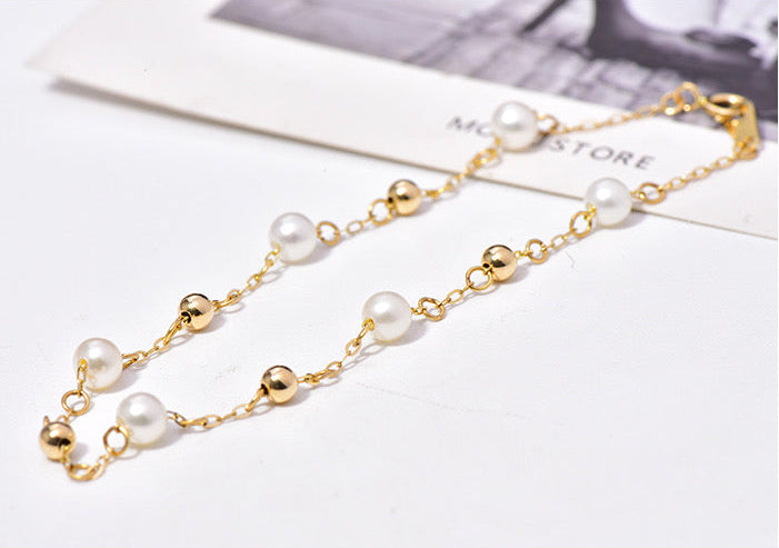 Pearl Beaded Chain Bracelet