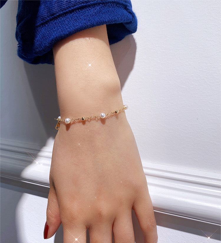 Pearl Beaded Chain Bracelet