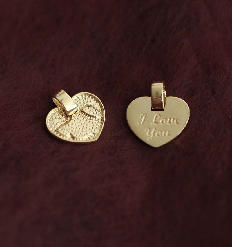 Valentine Heart Plate Charm Pendant