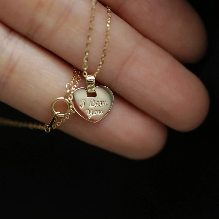 Valentine Heart Plate Charm Necklace